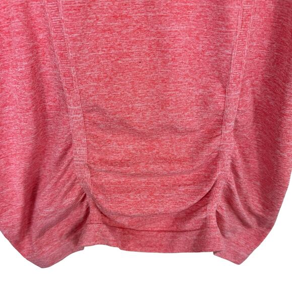 Athleta Pink Coral Salmon Mock Neck Lightweight 1/4 Zip Stretchy Pullover Size S - Picture 3 of 6